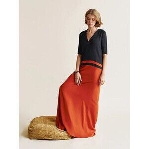 CLO Maxi Dress NWT Emotional Design Lara Red Black Long Retails $638 Size M